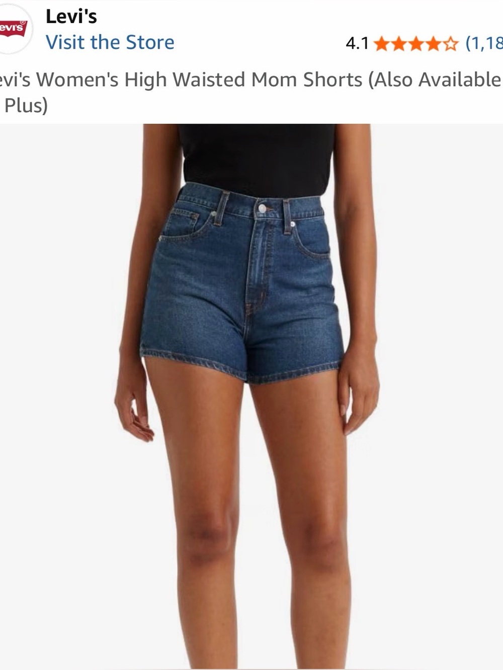 Levi's High Waist Mom Shorts Pack - Blue, Black, Sage, Cream